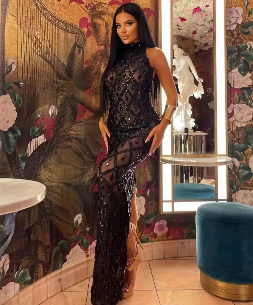 Champagne Dreams Sequin Evening Gown