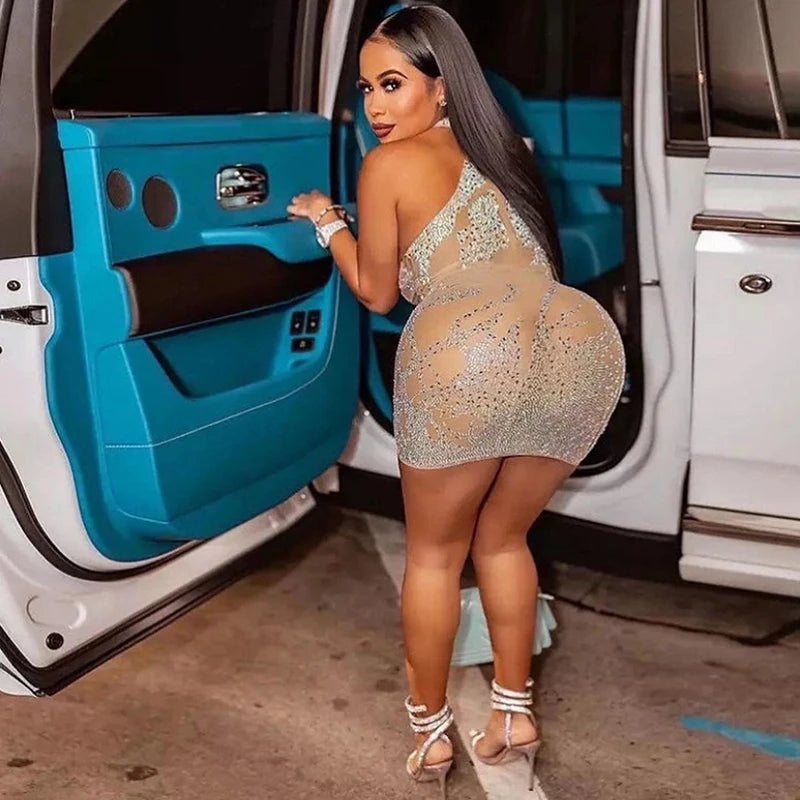 Diamond Diva Rhinestone Mini Dress