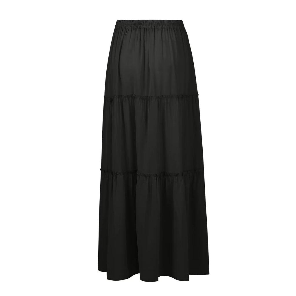 Elastic Waist Maxi Skirt