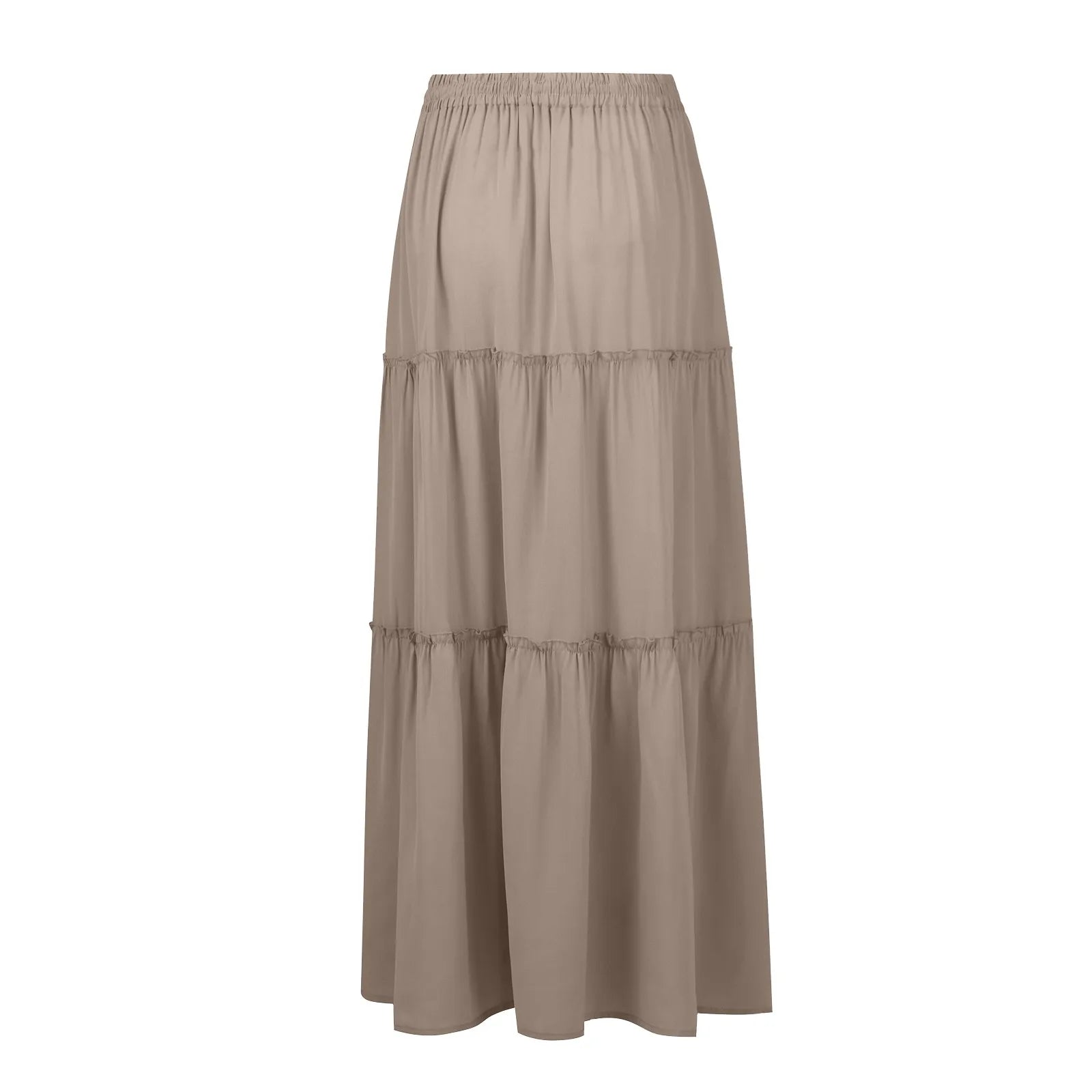 Elastic Waist Maxi Skirt