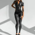 Fierce Leather-Look Activewear Set - Bold & Sleek