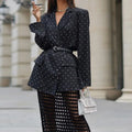 Polka Dot Belted Blazer