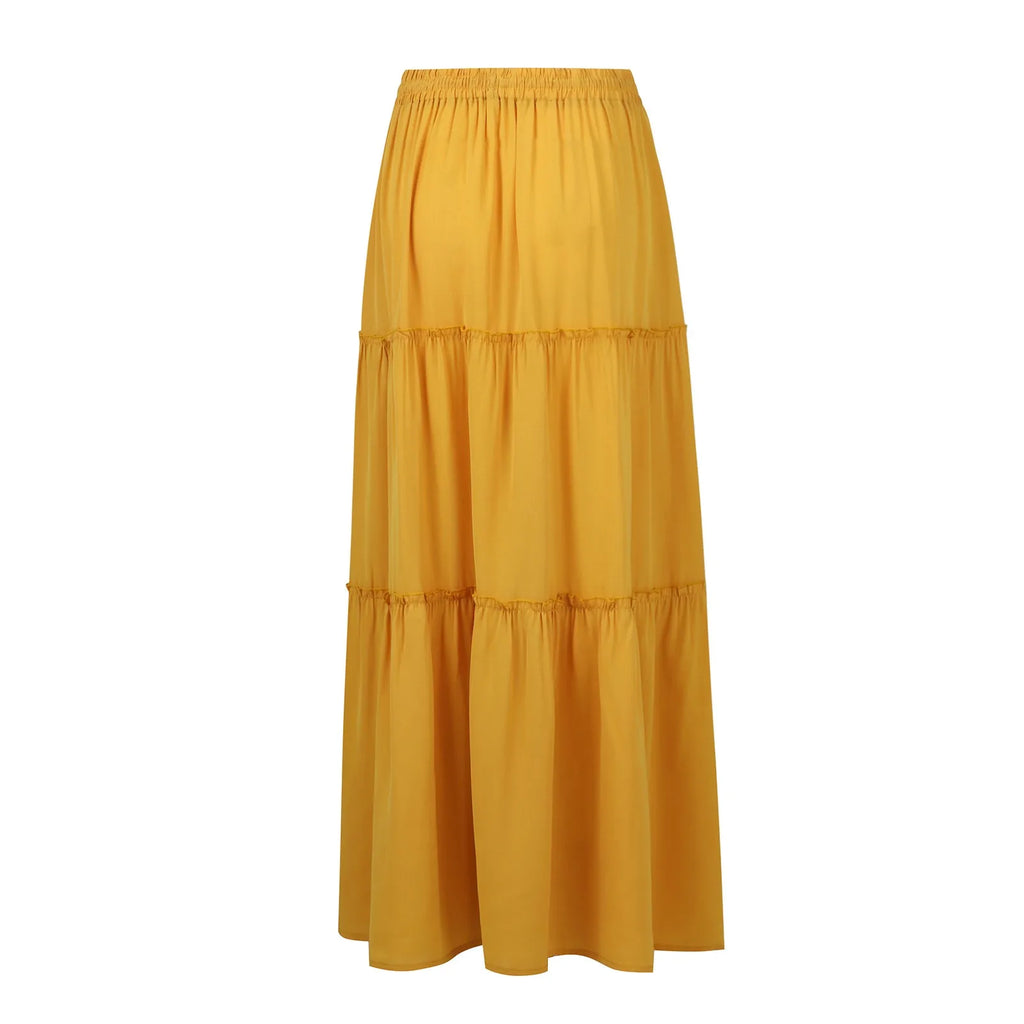 Elastic Waist Maxi Skirt