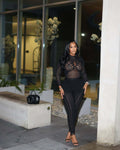 Sheer Seduction Mesh Set - See-Through Long Sleeve Top & Leggings