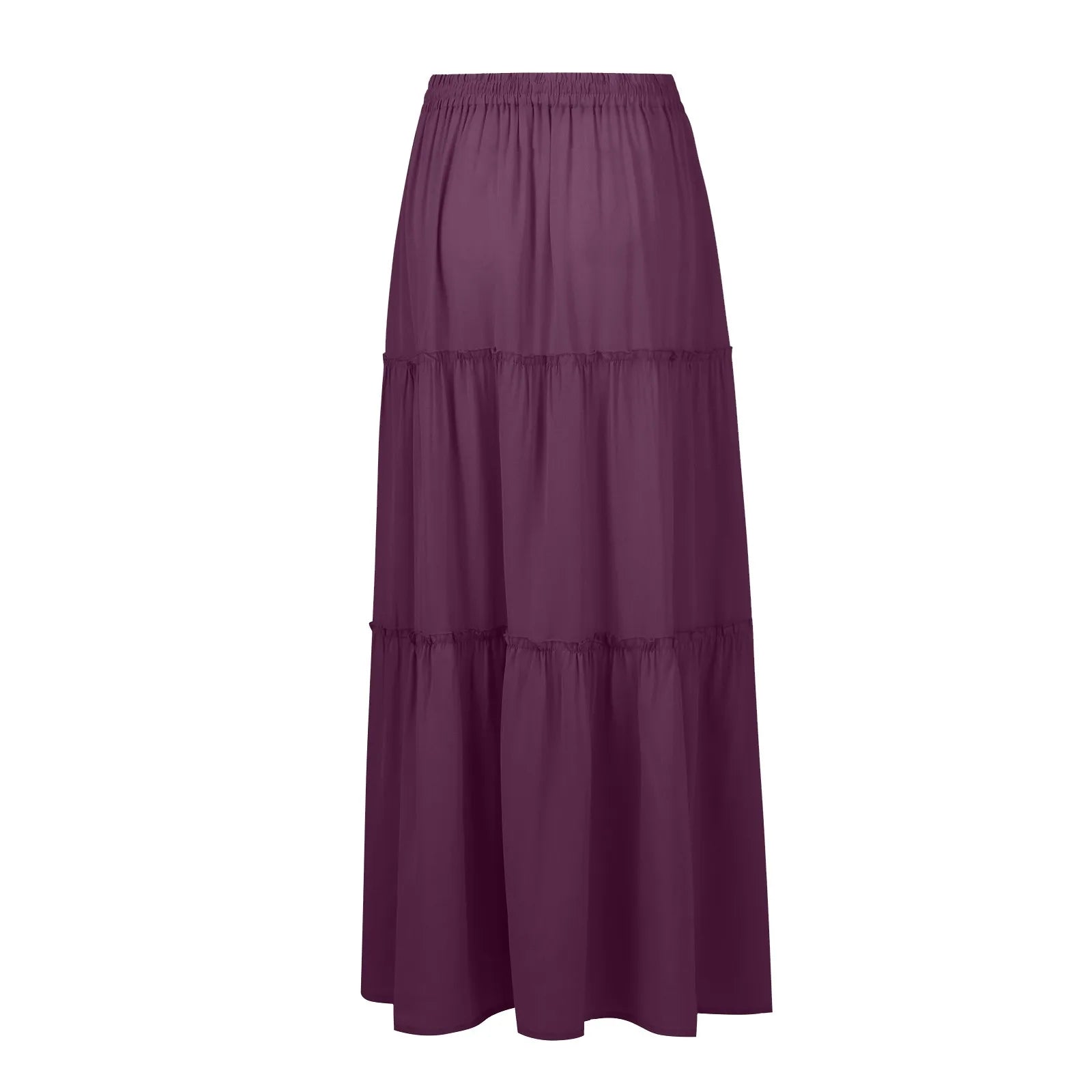Elastic Waist Maxi Skirt