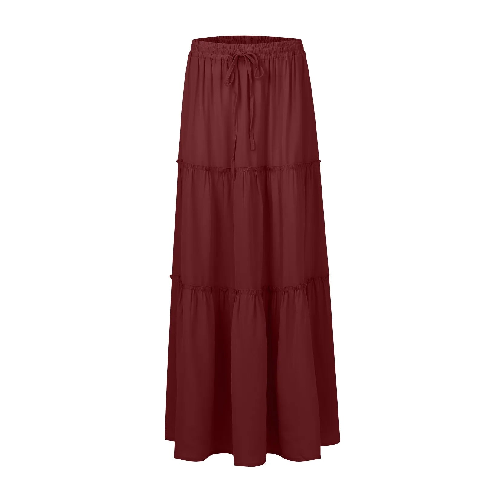 Elastic Waist Maxi Skirt
