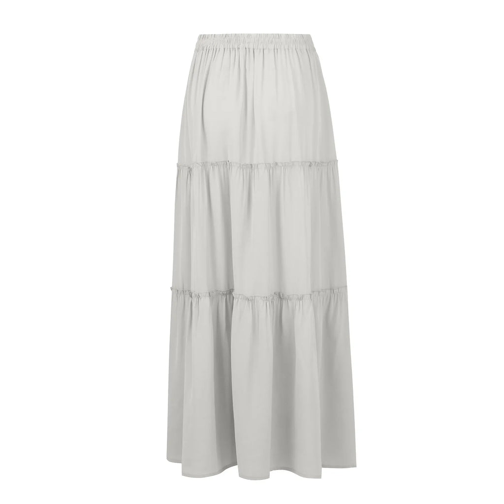 Elastic Waist Maxi Skirt