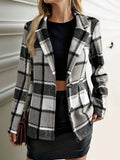 Plaid Wool Blend Blazer