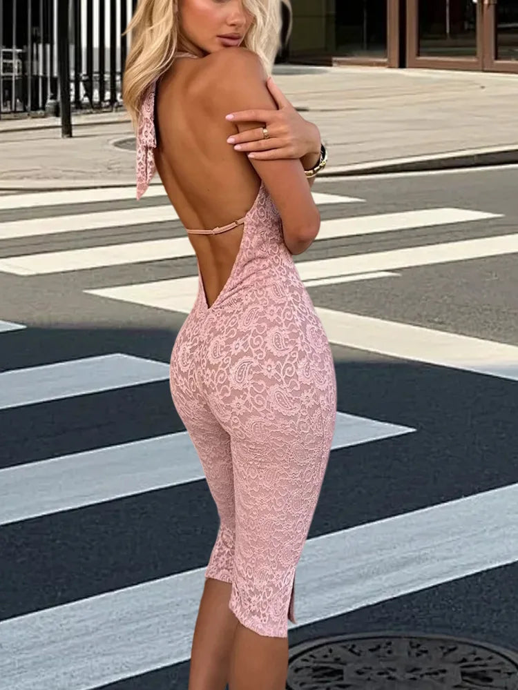 Lace V-Neck Jumpsuit