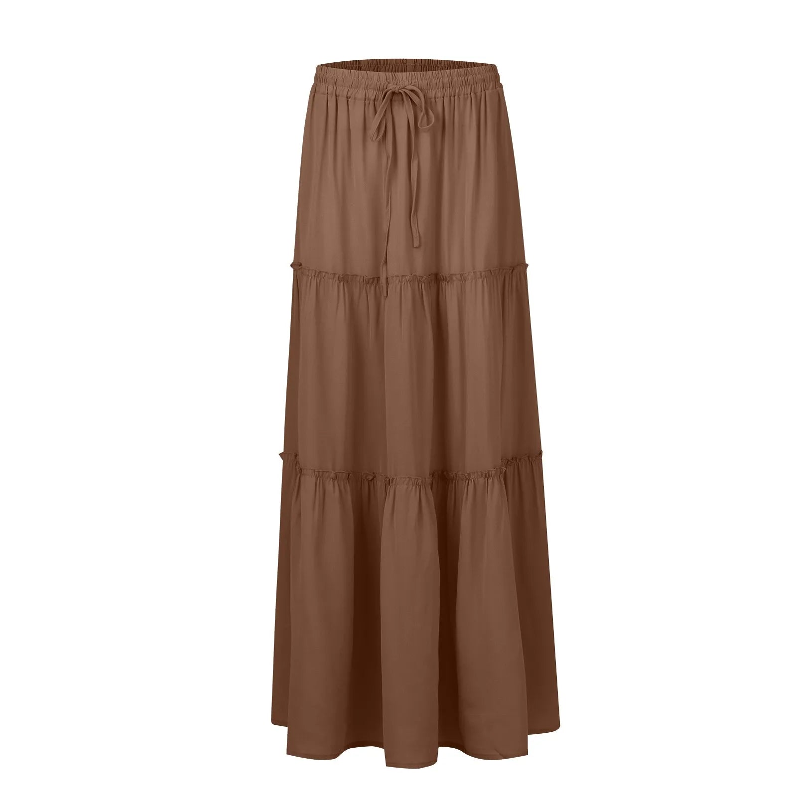 Elastic Waist Maxi Skirt