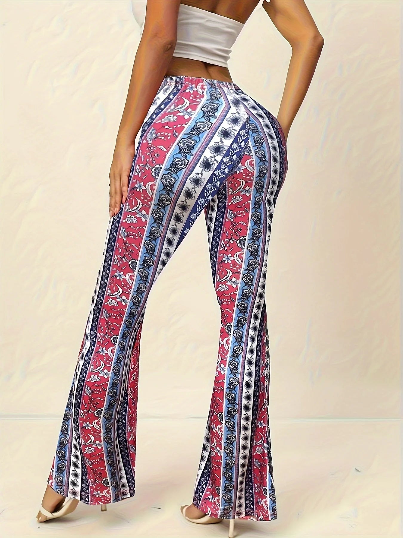 Bohemian Floral Flared Pants - Effortless Elegance