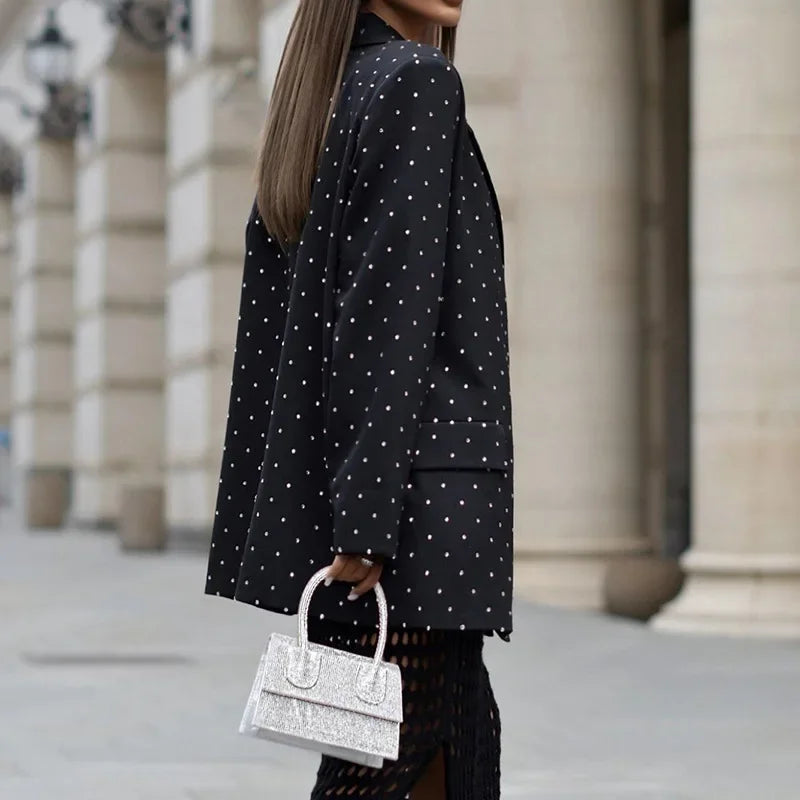 Polka Dot Belted Blazer