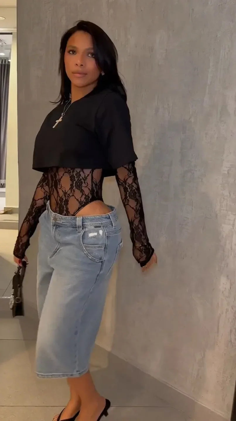 Lace Sleeve Bodysuit