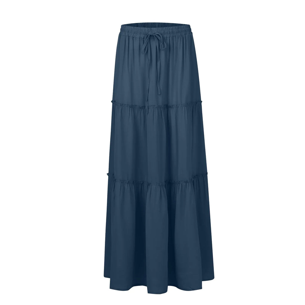 Elastic Waist Maxi Skirt