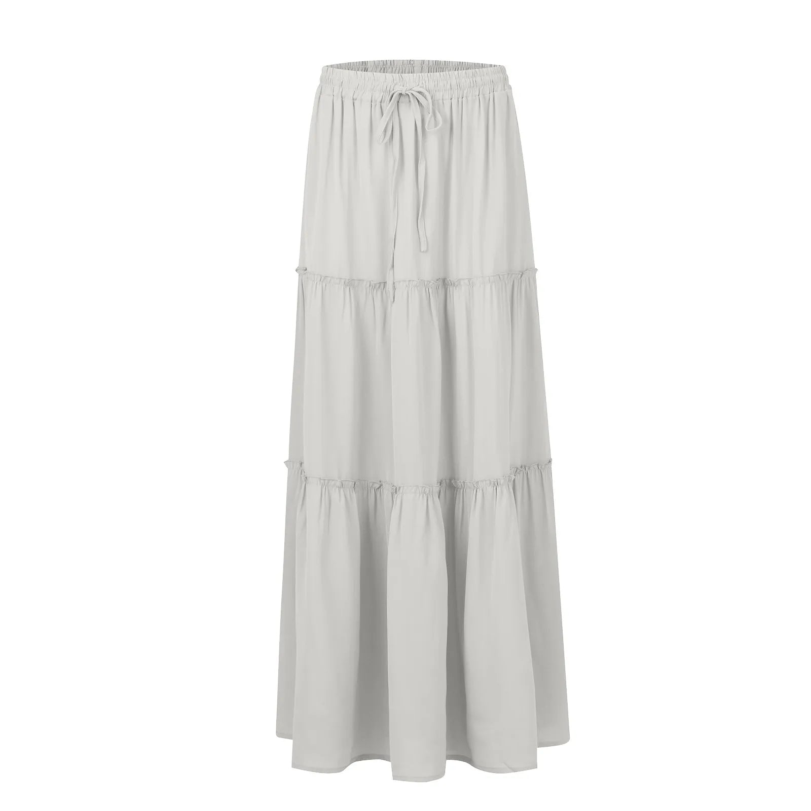 Elastic Waist Maxi Skirt