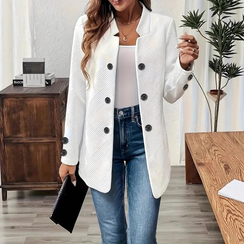 White Textured Blazer