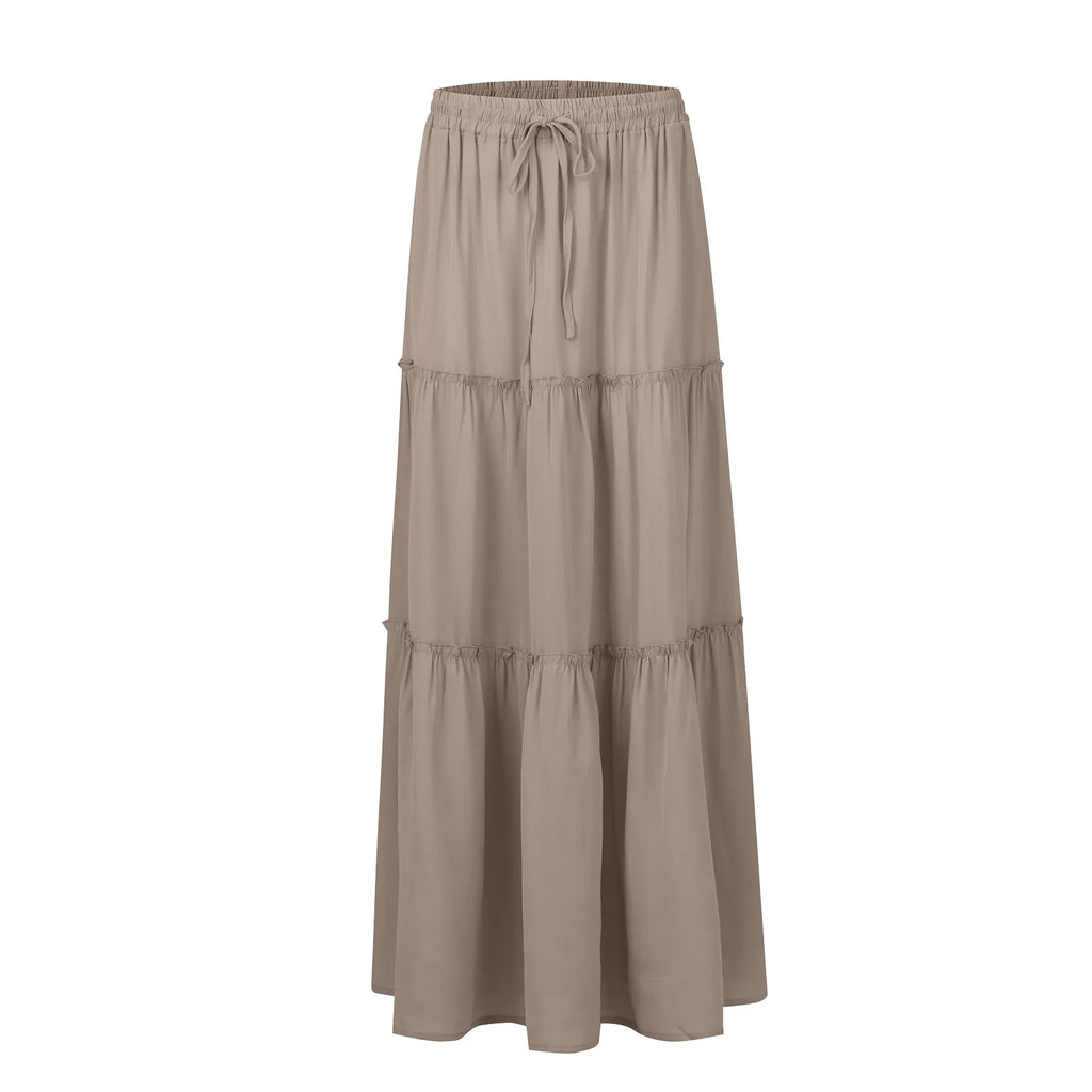 Elastic Waist Maxi Skirt