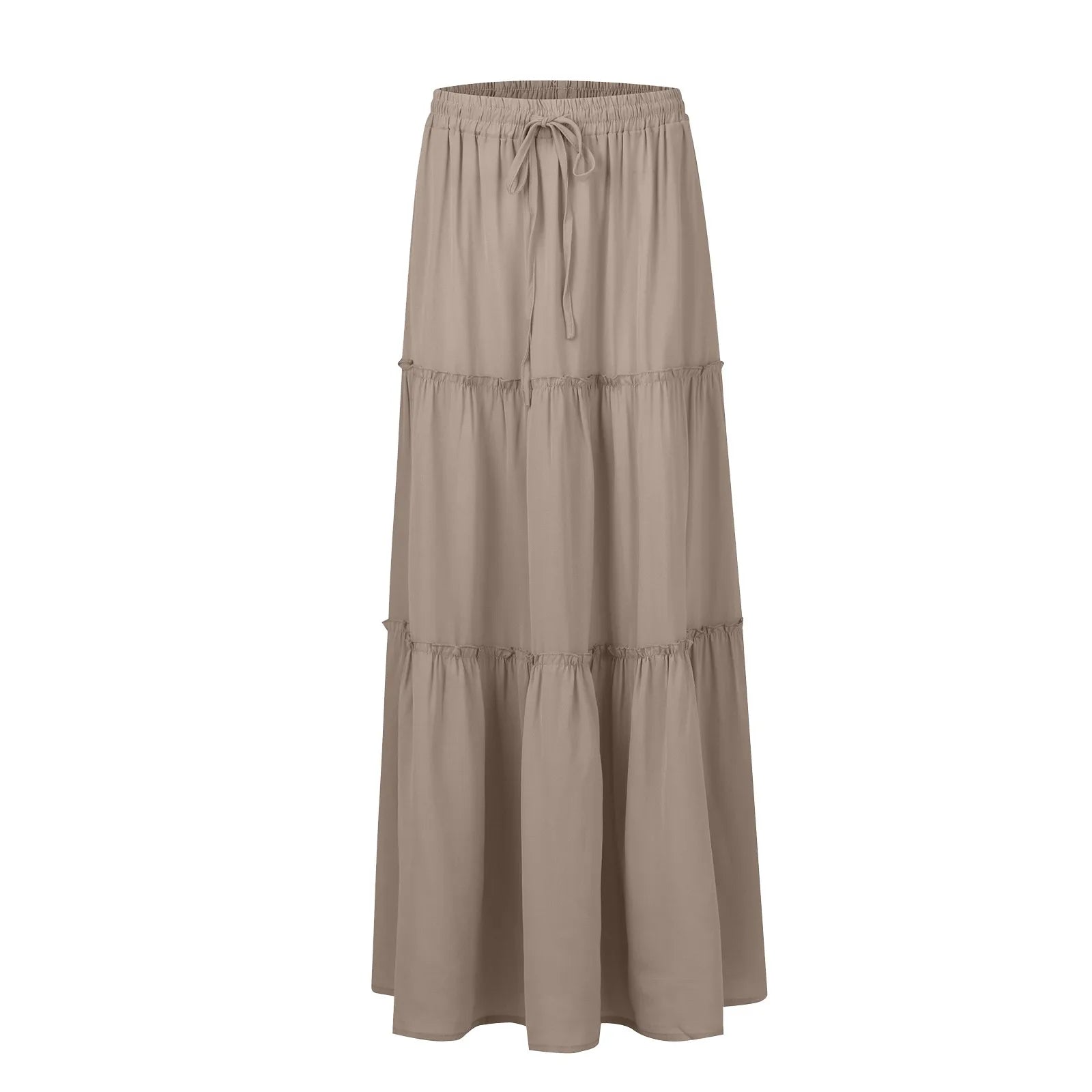 Elastic Waist Maxi Skirt