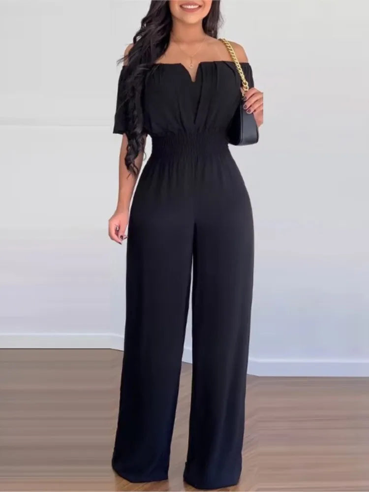 Off-Shoulder Wide-Leg Jumpsuit