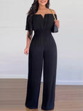 Off-Shoulder Wide-Leg Jumpsuit