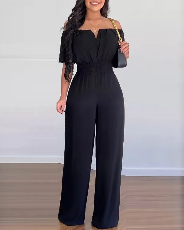Off-Shoulder Wide-Leg Jumpsuit