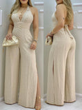 Lace Trim Wide Leg Jumpsuit