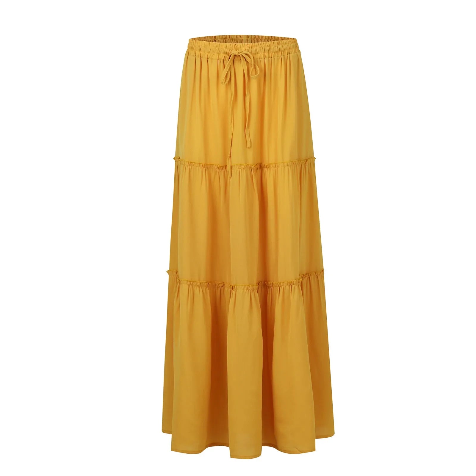 Elastic Waist Maxi Skirt